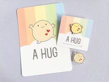 Load image into Gallery viewer, A hug magnet, cute mini positive fridge magnet, tiny, friendship, postable hug and love, supportive, recycled acrylic
