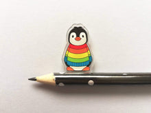 Load image into Gallery viewer, Mini recycled acrylic penguin magnet
