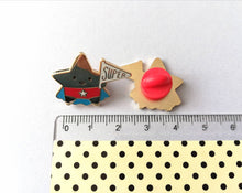 Load image into Gallery viewer, SECONDS. Super star enamel pin, cute gold star, positive enamel brooch, friendship, supportive enamel badges

