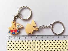 Load image into Gallery viewer, Gold star keyring, mini cute happy charm, little positive key fob, super star, friendship, supportive
