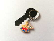 Load image into Gallery viewer, Gold star keyring, mini cute happy charm, little positive key fob, super star, friendship, supportive
