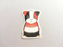 Load image into Gallery viewer, Guinea pig sticker, tri colour vinyl cavy decal
