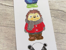 Load image into Gallery viewer, Badger, hedgehog and mole bookmark, woodland page marker, bookmarks, book gift
