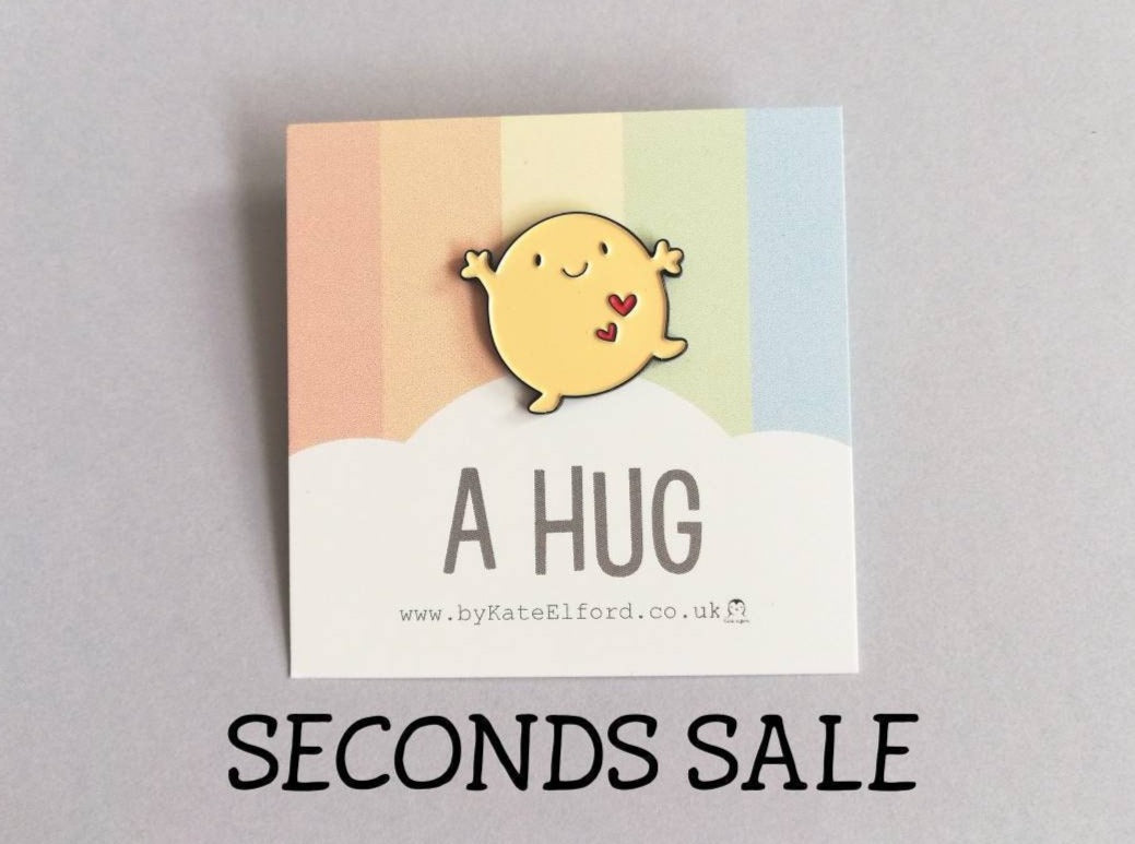 Seconds. A hug enamel pin, cute, positive enamel brooch, friendship, supportive enamel badges, happy gift