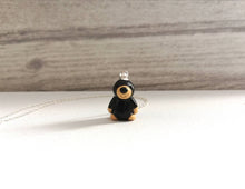 Load image into Gallery viewer, Mole necklace, little black mole, sterling silver ceramic pendant
