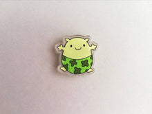 Load image into Gallery viewer, A little blob of luck magnet, mini cute lucky clover pants tiny fridge magnet, postable good luck, happiness, supportive, recycled acrylic
