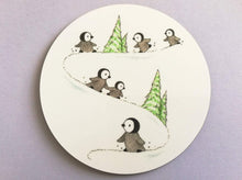 Load image into Gallery viewer, Cute penguin chick coaster by Kate Elford
