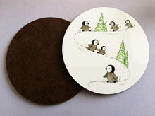 Load image into Gallery viewer, Cute winter penguin chick coaster
