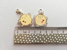 Load image into Gallery viewer, A hug stitch marker, cute positive charm, friendship, postable hug, supportive, recycled acrylic
