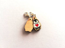 Load image into Gallery viewer, Mini wood penguin, stitch marker

