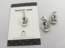 Load image into Gallery viewer, Penguin chick stitch marker, mini penguin recycled acrylic charm
