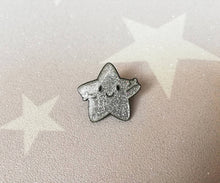 Load image into Gallery viewer, A little bit of sparkle enamel pin, cute silver glitter star, positive enamel brooch, friendship, sparkle enamel badges, supportive gift
