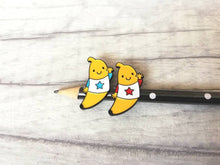 Load image into Gallery viewer, Self care, positivity pin, Barney Narna, banana enamel pin, five a day, positive enamel brooch, friendship, happy, supportive enamel badges
