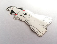 Load image into Gallery viewer, Penguin and polar bear vinyl sticker, penguin decal, cute polar bear
