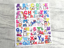 Load image into Gallery viewer, Penguin alphabet glasses, screen cleaner, fun penguin lens cloth, cute children&#39;s screen wipe, fabric screen wipe
