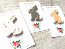 Load image into Gallery viewer, Pottery rabbit decorations, ceramic Easter tree ornaments, Easter bunny
