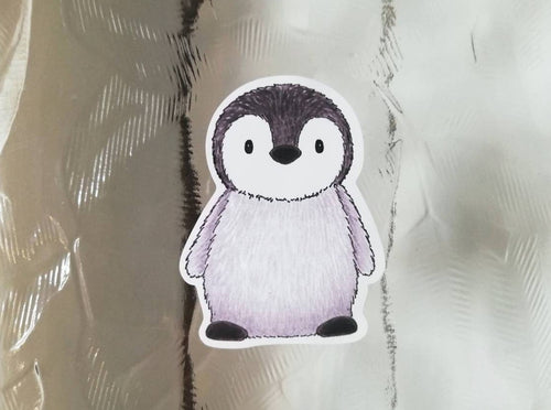 Penguin static window cling, little reusable windows and mirror decor, small cute penguin chick. Not a sticker