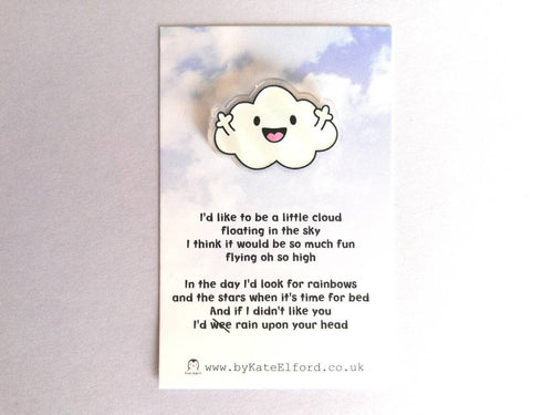 Mini recycled funny, cheeky cloud magnet