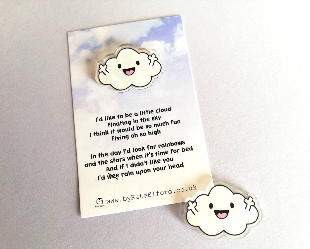Mini recycled funny, cheeky cloud magnet