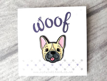Load image into Gallery viewer, Seconds - French bulldog enamel pins, black enamel badge
