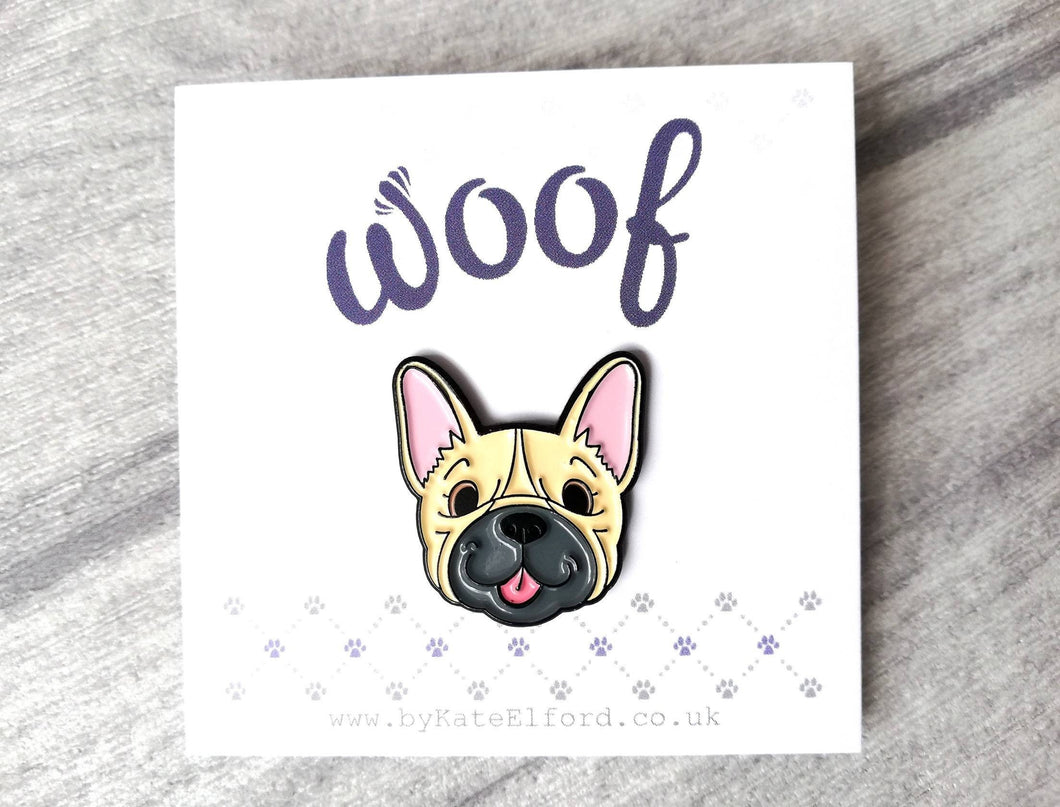 Seconds - French bulldog enamel pins, black enamel badge