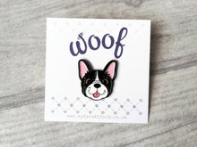 Load image into Gallery viewer, Seconds - French bulldog enamel pins, black enamel badge
