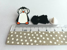 Load image into Gallery viewer, Seconds - Penguin in glitter glasses enamel pin, cute penguin brooch, glasses pin
