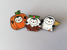 Load image into Gallery viewer, Seconds - Pudding penguin enamel pin, Christmas pudding brooch, enamel pins
