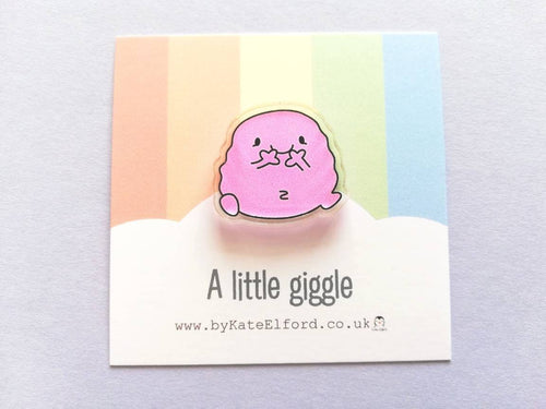 A little giggle magnet, tiny recycled acrylic, mini cute blob, friend, funny positive gift, friendship, support, care