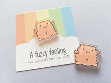 Load image into Gallery viewer, A fuzzy feeling magnet, tiny recycled acrylic, mini cute blob, love, positive gift, friendship, support, care
