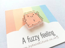 Load image into Gallery viewer, A fuzzy feeling magnet, tiny recycled acrylic, mini cute blob, love, positive gift, friendship, support, care
