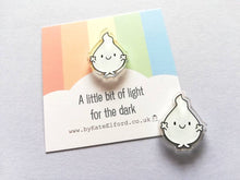 Load image into Gallery viewer, A little bit of light for the dark magnet, tiny recycled acrylic, mini cute blob, positive gift, friendship, support, anxiety, care

