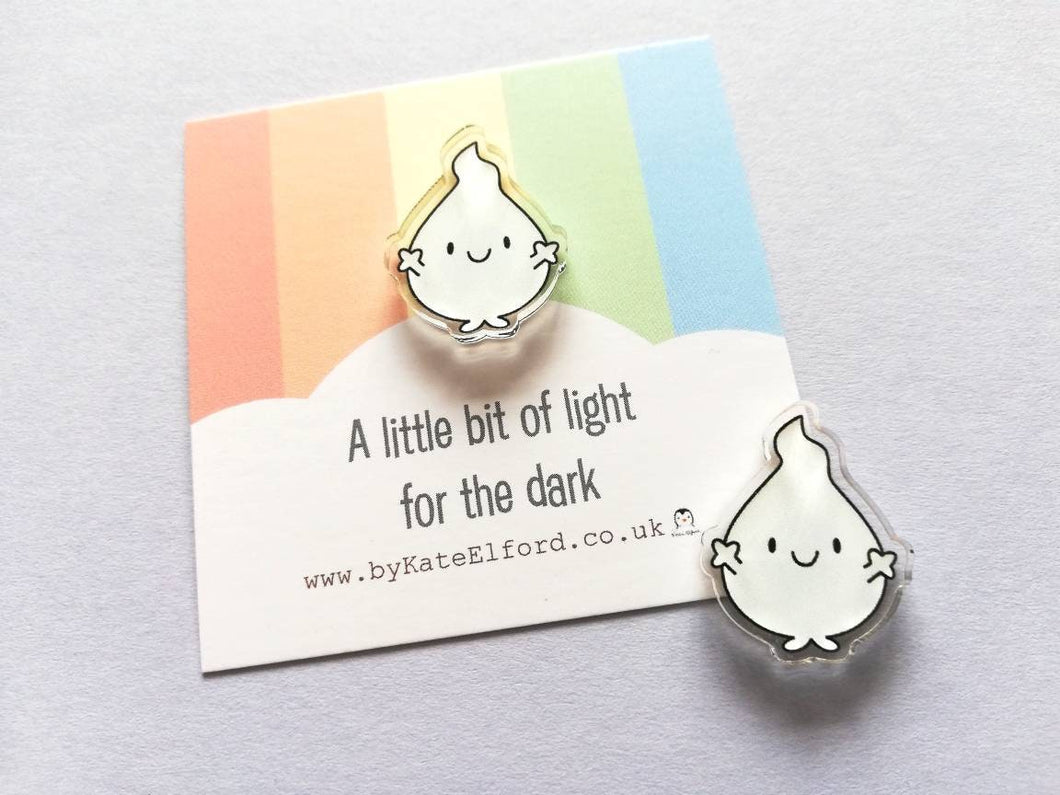 A little bit of light for the dark magnet, tiny recycled acrylic, mini cute blob, positive gift, friendship, support, anxiety, care
