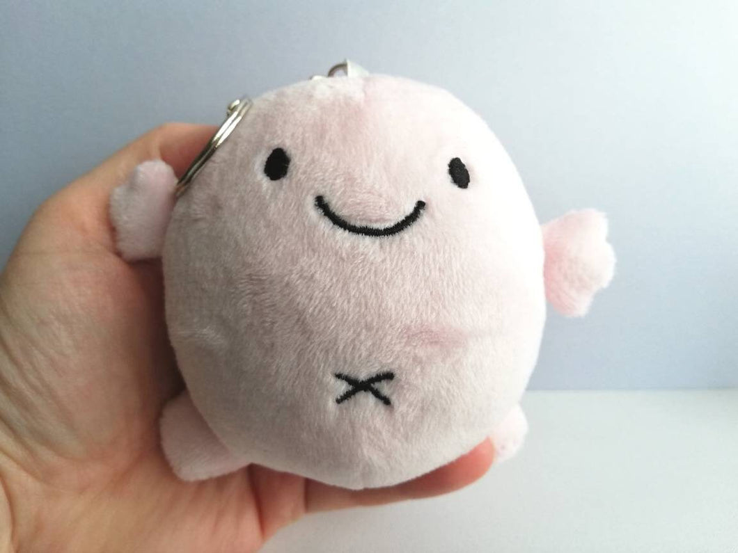 Blob of happiness, small plush keyring, cute happy gift, positive funny keychain, recycled filling