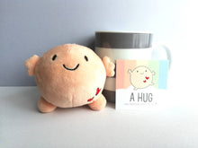 Load image into Gallery viewer, A hug, small soft plush keyring, cute happy gift, care, love you, friend, keychain, recycled filling
