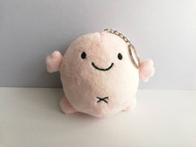 Load image into Gallery viewer, Blob of happiness, small plush keyring, cute happy gift, positive funny keychain, recycled filling
