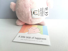 Load image into Gallery viewer, Blob of happiness, small plush keyring, cute happy gift, positive funny keychain, recycled filling
