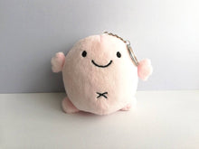 Load image into Gallery viewer, Blob of happiness, small plush keyring, cute happy gift, positive funny keychain, recycled filling
