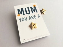 Load image into Gallery viewer, You are a star enamel pin, cute tiny gold star, positive enamel brooch, friendship, supportive enamel badge
