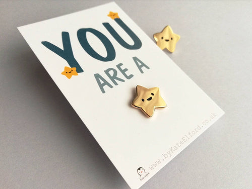 Seconds - You are a star enamel pin, tiny gold star, cute positive brooch, friendship, supportive badge gift
