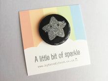 Load image into Gallery viewer, Seconds - A little bit of sparkle magnet, cute silver glitter star, positive, friendship, supportive gift, mini magnet,
