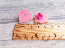 Load image into Gallery viewer, A little blob of happiness acrylic pin, pink happy blob, positive gift, friendship, supportive present
