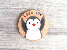 Load image into Gallery viewer, Love you, small penguin rainbow kitchen magnet

