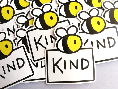 Be kind sticker, cute positive bee vinyl decal