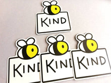 Load image into Gallery viewer, Be kind sticker, cute positive bee vinyl decal
