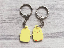 Load image into Gallery viewer, Hey chick, cute mini yellow chick keyring, gift for a friend
