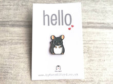 Load image into Gallery viewer, Seconds - Mini chinchilla enamel pins, light grey and dark grey
