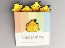 Load image into Gallery viewer, A little bit of zing enamel pin, cute glitter lemon enamel brooch, supportive, positive enamel badge
