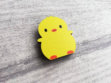 Load image into Gallery viewer, Hey chick, little wooden fridge magnet, cute gift, yellow chick
