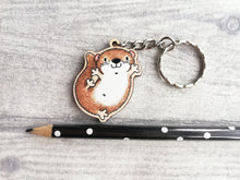 Load image into Gallery viewer, Otter keyring, cute tag, wooden otter key chain, eco friendly charm
